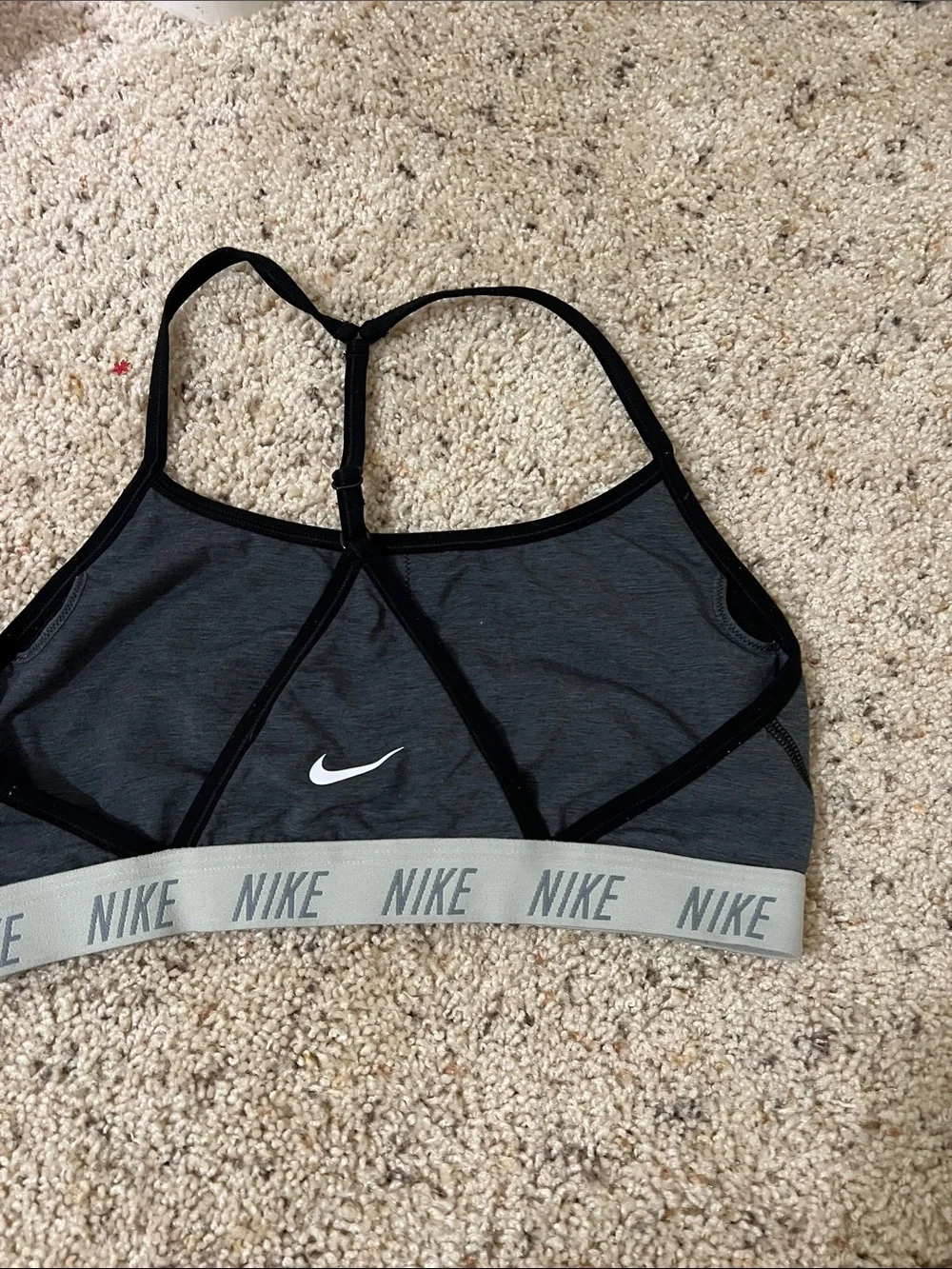 Nike Dark Gray & Black Racerback Sports Bralette